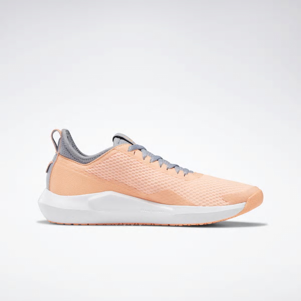Reebok Interrupted Sole Running Shoes For Women Colour:Pink/Grey/White